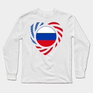 Russian American Multinational Patriot Flag (Heart) Long Sleeve T-Shirt